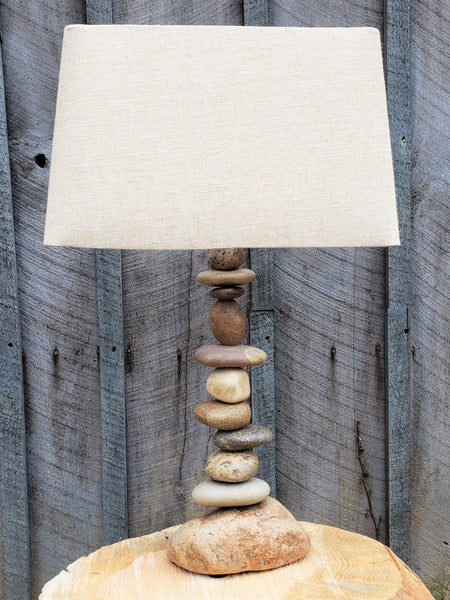 Rock Lamp - Asymmetrical (Large - 24" Tall), Stacked Stone Lamp