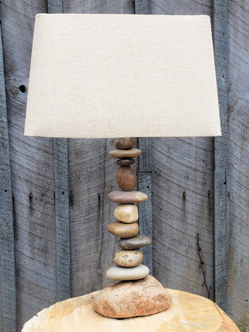Rock Lamp - Asymmetrical (Large - 24" Tall), Stacked Stone Lamp
