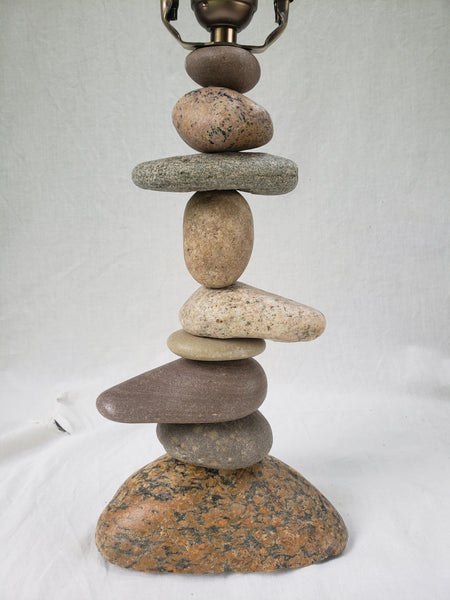 Rock Lamp - Asymetrical (Medium - 20" Tall), Stacked Stone Lamp