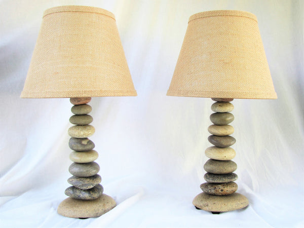 Rock Lamp (Medium/Small - 16" Tall), Stacked Stone Lamp