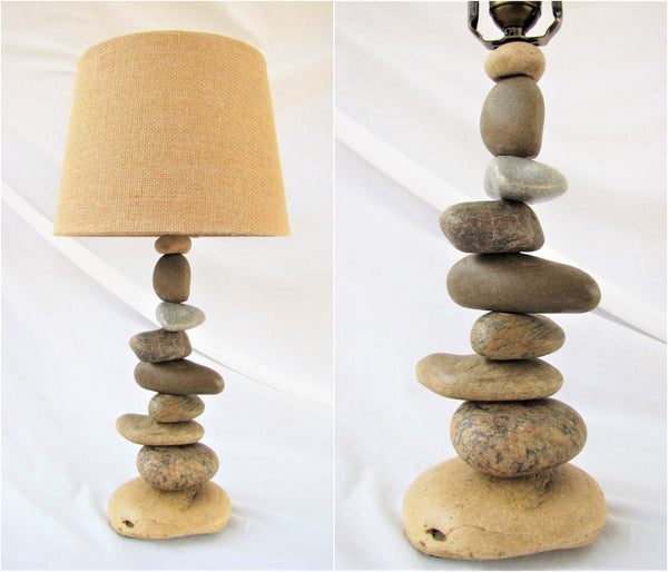 Rock Lamp - Asymetrical (Medium - 20" Tall), Stacked Stone Lamp