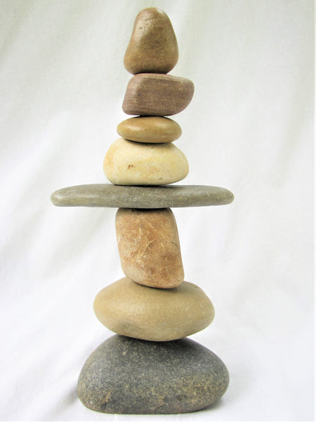 Stacked Stone Garden Cairn, Garden Art, Indoor or Outdoor