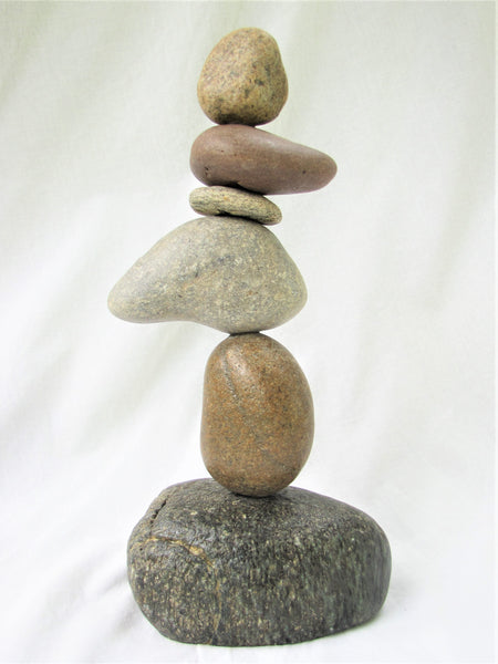 Stacked Stone Garden Cairn, Garden Art, Indoor or Outdoor