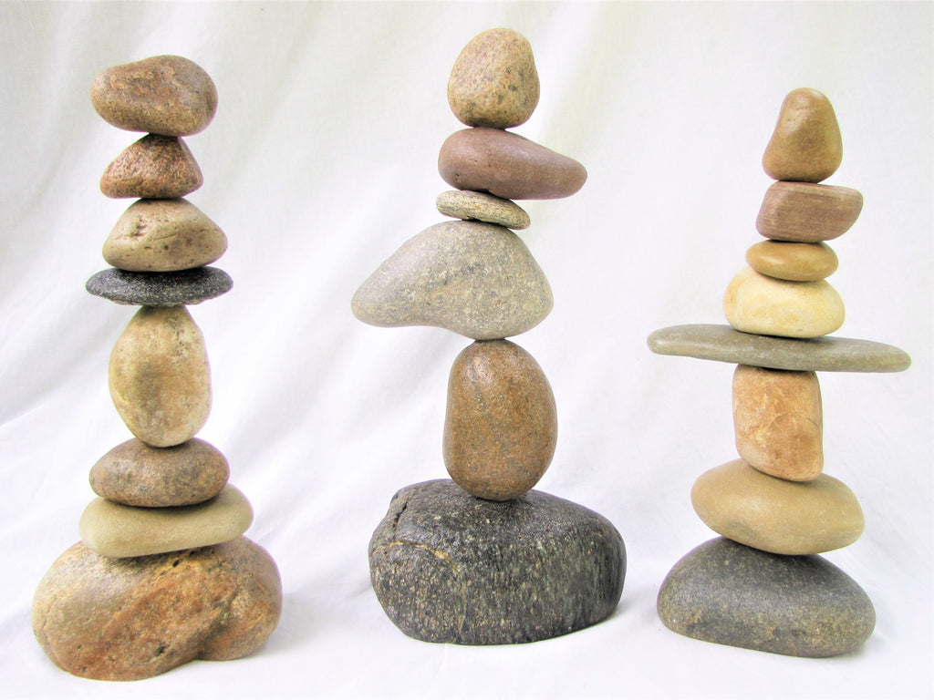 Stacked Stone Garden Cairn, Garden Art, Indoor or Outdoor