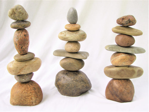Stacked Stone Garden Cairn, Garden Art, Indoor or Outdoor