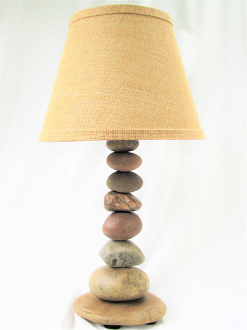 Rock Lamp (Medium - 20" Tall), Stacked Stone Lamp