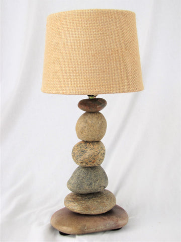 Small Rock Lamp (12" tall) with Lamp Shade