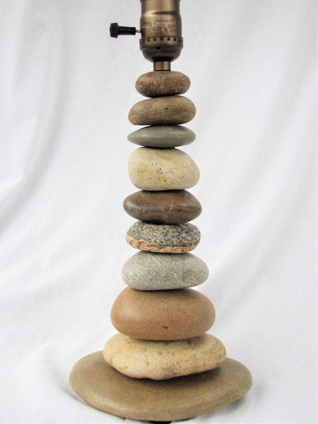 Rock Lamp (Medium - 20" Tall), Stacked Stone Lamp