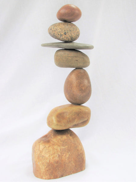 Stacked Stone Garden Cairn, Garden Art, Indoor or Outdoor