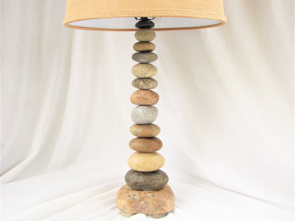 Rock Lamp (28" tall), Stacked Stone Lamp, Cairn Lamp