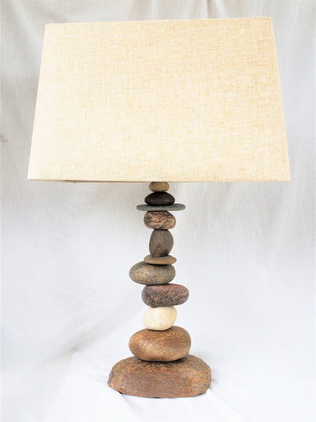 Rock Lamp - Asymmetrical (Large - 24" Tall), Stacked Stone Lamp