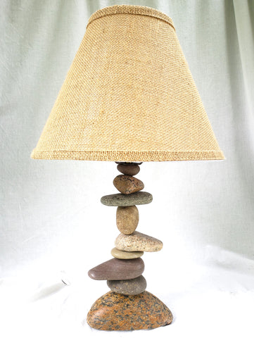 Rock Lamp - Asymetrical (Medium - 20" Tall), Stacked Stone Lamp