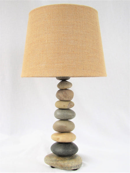 Rock Lamp (Medium/Small - 16" Tall), Stacked Stone Lamp