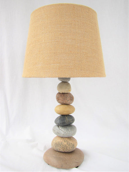 Rock Lamp (Medium/Small - 16" Tall), Stacked Stone Lamp