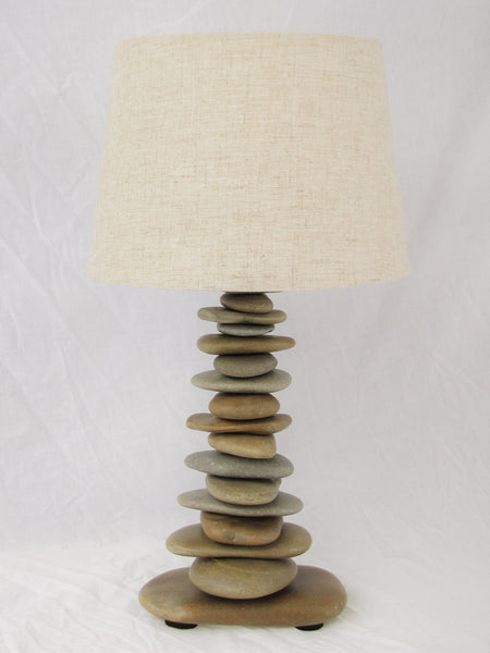 Rock Lamp (Medium - 20" Tall), Skipping Stone Lamp in Cross Pattern