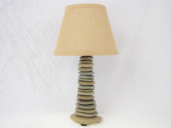 Skipping Stone Rock Lamp (Medium - 20" Tall), Flat Stone Lamp