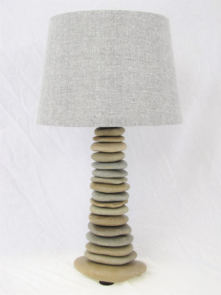 Skipping Stone Rock Lamp (Medium - 20" Tall), Flat Stone Lamp