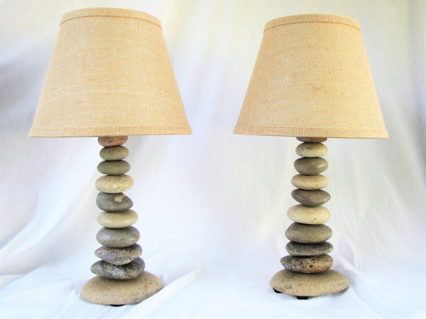 Rock Lamp (Medium - 20" Tall), Stacked Stone Lamp