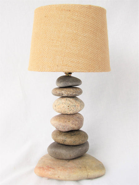 Small Rock Lamp (12" tall) with Lamp Shade