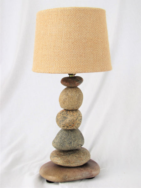 Small Rock Lamp (12" tall) with Lamp Shade
