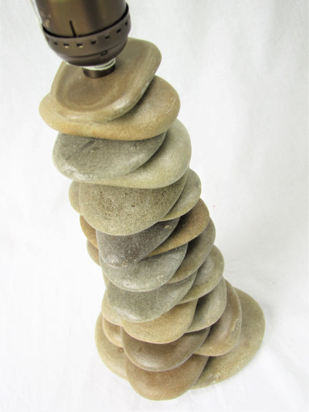 Rock Lamp (Medium - 20" Tall), Skipping Stone Lamp in Cross Pattern