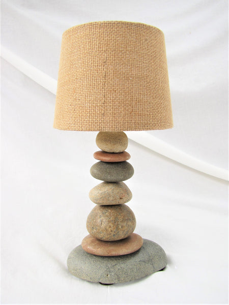 Small Rock Lamp (12" tall) with Lamp Shade